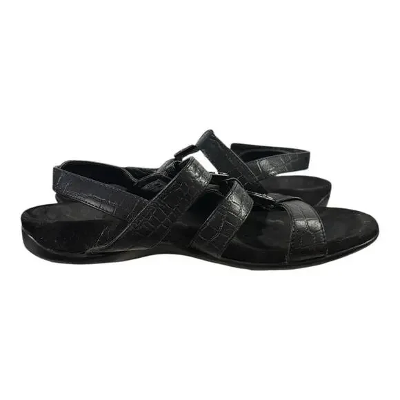 Vionic Amber Adjustable Orthotic Sandals Women’s Black Crocodile Size 9 - Picture 7 of 8